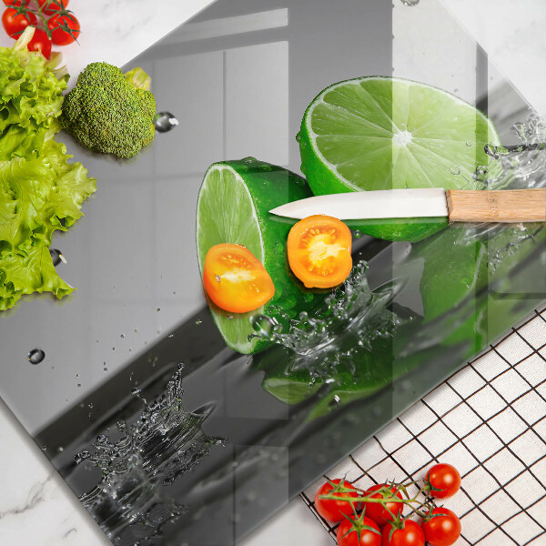 Üveg vágódeszka Lédús lime és víz
