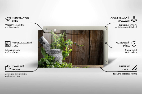 Üveg vágódeszka Gyógynövényeket és fát ültet