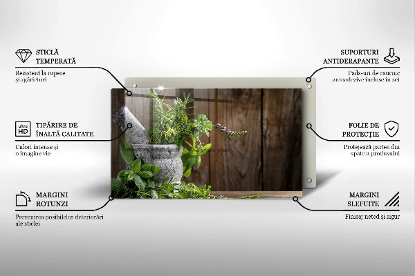 Üveg vágódeszka Gyógynövényeket és fát ültet