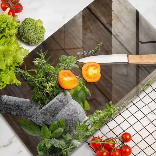 Üveg vágódeszka Gyógynövényeket és fát ültet