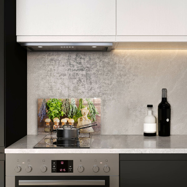 Üveg vágódeszka Gyógynövények fűszerek és fa