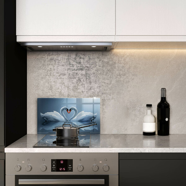 Üveg vágódeszka Két hattyúszív