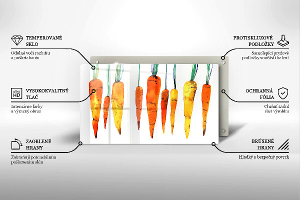 Üveg vágódeszka Sárgarépa illusztráció