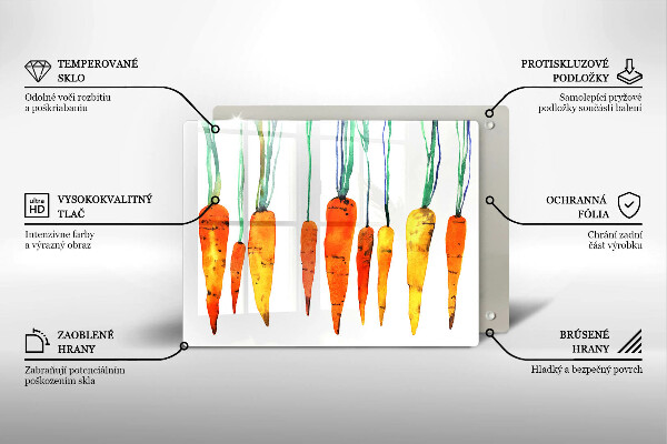 Üveg vágódeszka Sárgarépa illusztráció