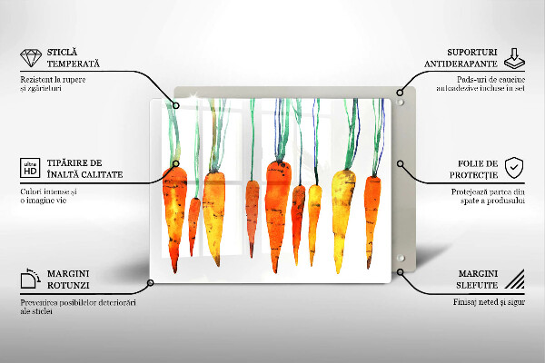 Üveg vágódeszka Sárgarépa illusztráció