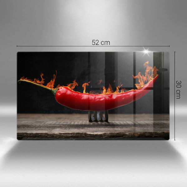 Üveg vágódeszka Csípős chili paprika