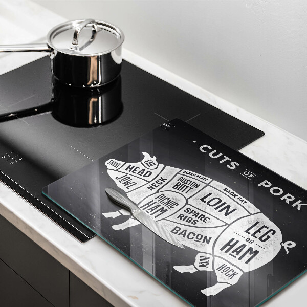 Üveg vágódeszka Sertéshús sertés
