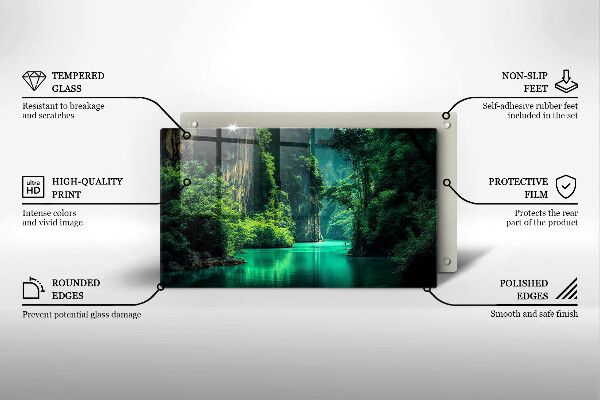 Üveg vágódeszka Lagúna táj