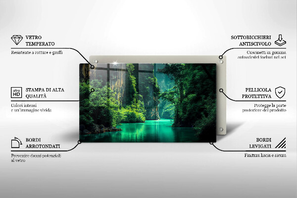 Üveg vágódeszka Lagúna táj