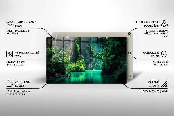 Üveg vágódeszka Lagúna táj