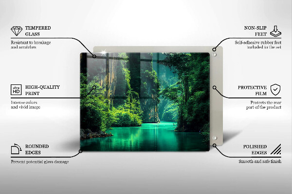 Üveg vágódeszka Lagúna táj