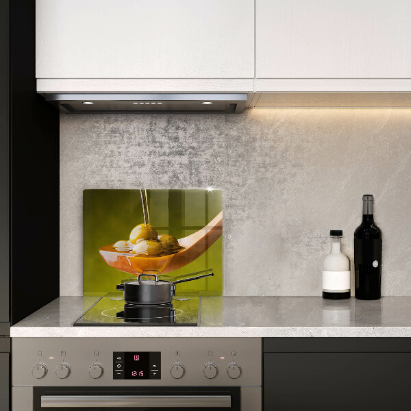 Üveg vágódeszka Olívaolaj és olívabogyó