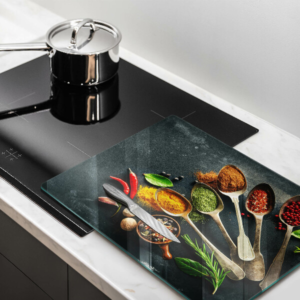 Üveg vágódeszka Konyhai kanál fűszerek