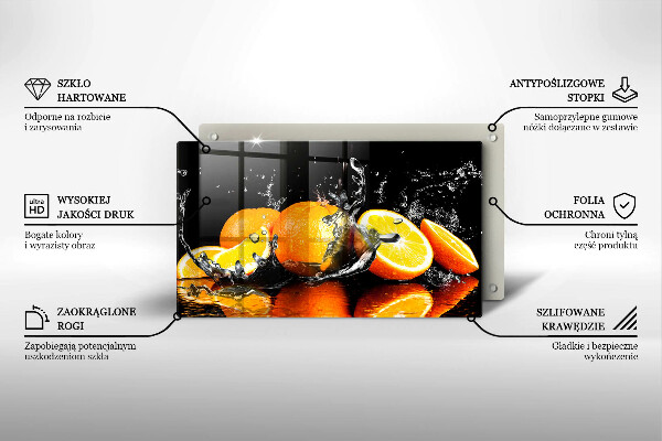 Üveg vágódeszka Lédús narancssárga gyümölcs