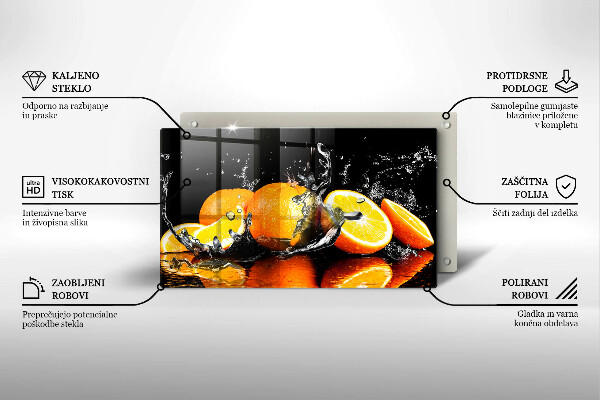 Üveg vágódeszka Lédús narancssárga gyümölcs