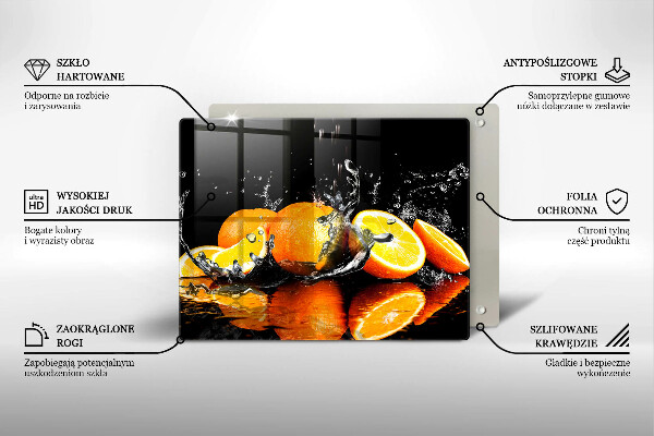 Üveg vágódeszka Lédús narancssárga gyümölcs