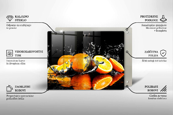 Üveg vágódeszka Lédús narancssárga gyümölcs