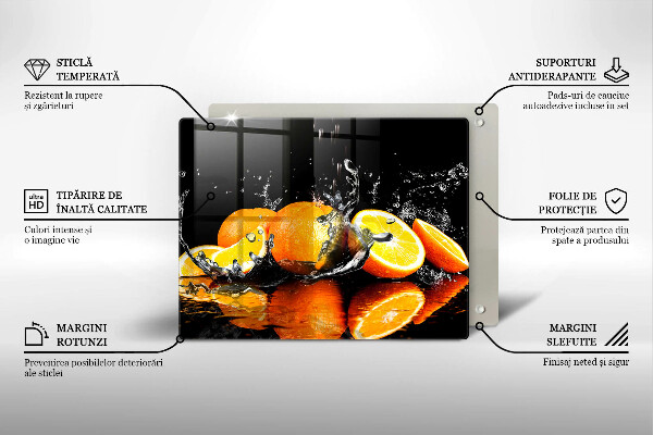 Üveg vágódeszka Lédús narancssárga gyümölcs