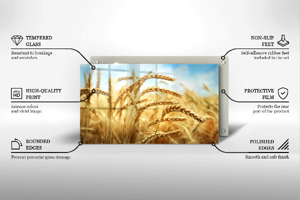 Üveg vágódeszka Kalász gabonafélék a területen