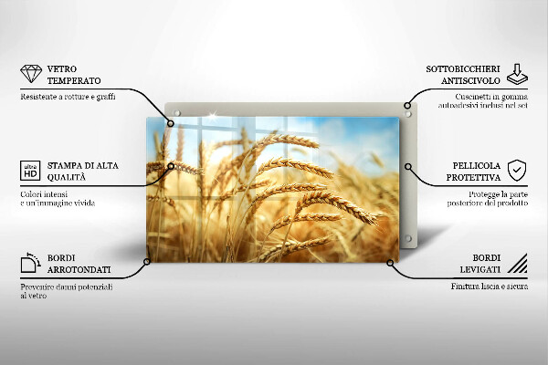Üveg vágódeszka Kalász gabonafélék a területen