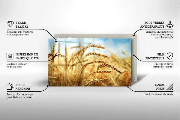 Üveg vágódeszka Kalász gabonafélék a területen