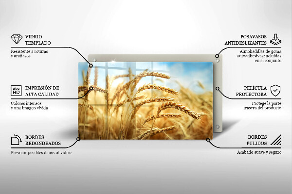 Üveg vágódeszka Kalász gabonafélék a területen