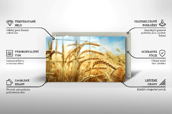 Üveg vágódeszka Kalász gabonafélék a területen