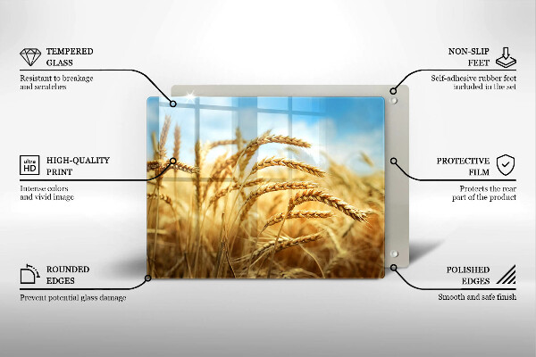 Üveg vágódeszka Kalász gabonafélék a területen