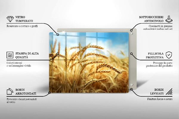 Üveg vágódeszka Kalász gabonafélék a területen