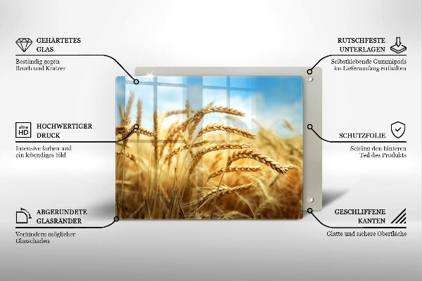 Üveg vágódeszka Kalász gabonafélék a területen