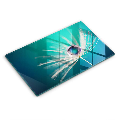 Üveg vágódeszka Harmat a pitypangon