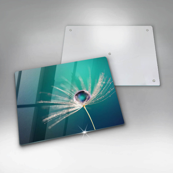 Üveg vágódeszka Harmat a pitypangon