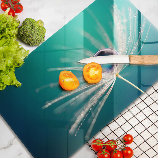 Üveg vágódeszka Harmat a pitypangon