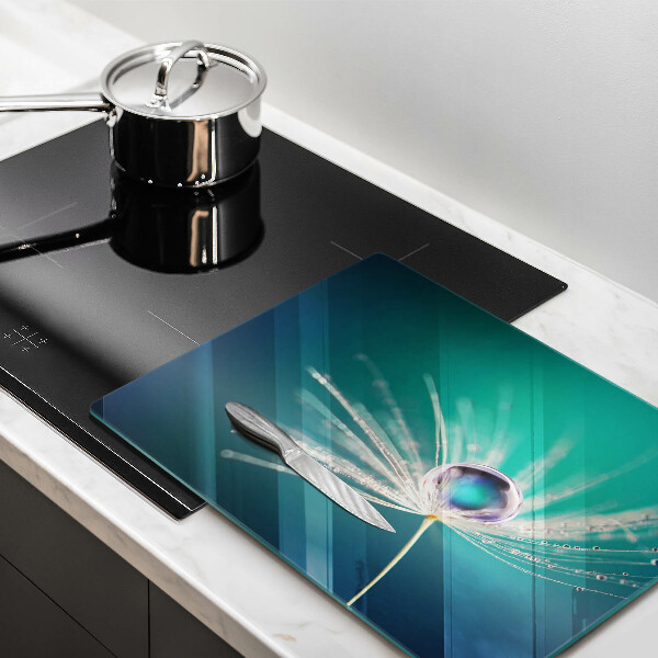 Üveg vágódeszka Harmat a pitypangon