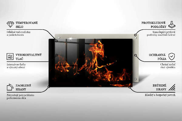 Üveg vágódeszka Gyújts egy élő lángot