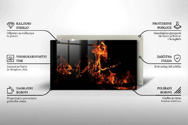 Üveg vágódeszka Gyújts egy élő lángot