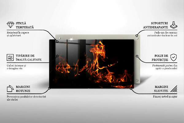 Üveg vágódeszka Gyújts egy élő lángot