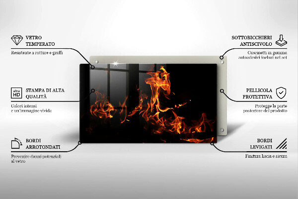 Üveg vágódeszka Gyújts egy élő lángot