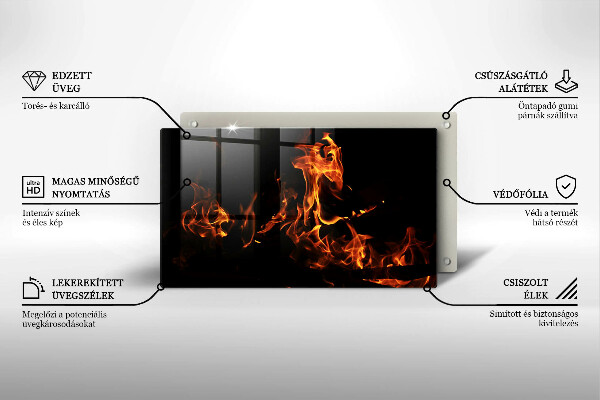 Üveg vágódeszka Gyújts egy élő lángot