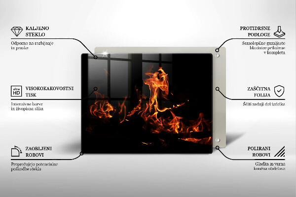Üveg vágódeszka Gyújts egy élő lángot