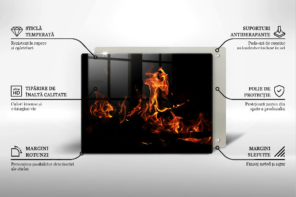 Üveg vágódeszka Gyújts egy élő lángot