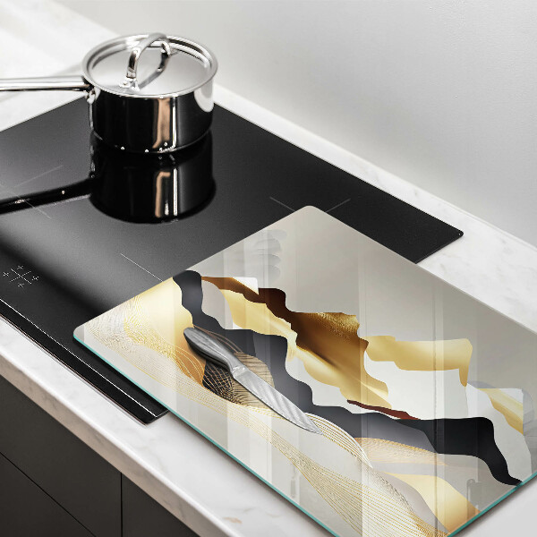Üveg vágódeszka Absztrakt arany hegyek