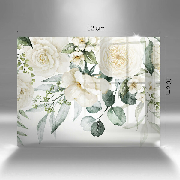 Üveg vágódeszka Akvarell virágok