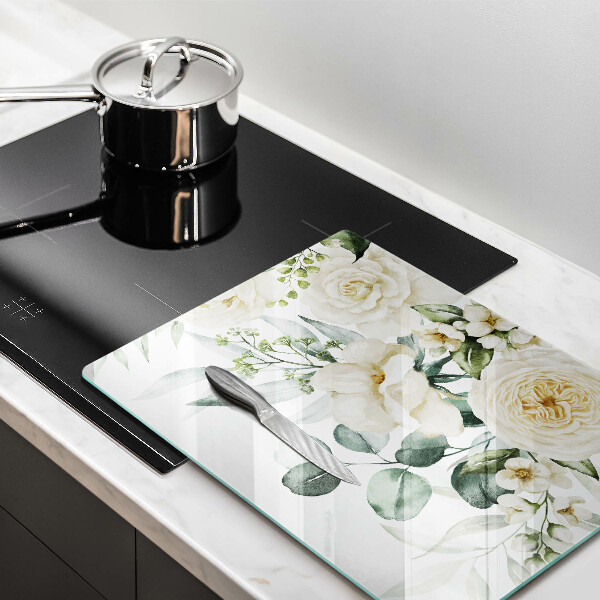 Üveg vágódeszka Akvarell virágok