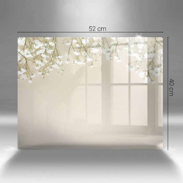 Üveg vágódeszka Gipsz boho virágok