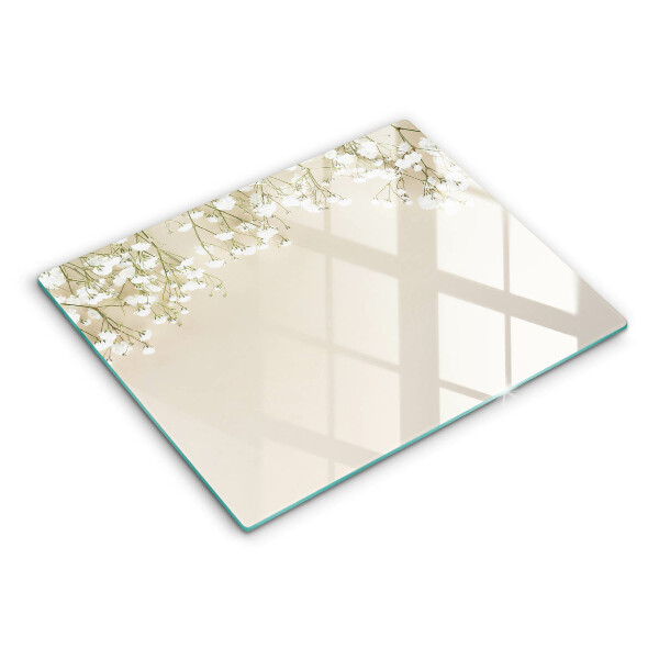 Üveg vágódeszka Gipsz boho virágok