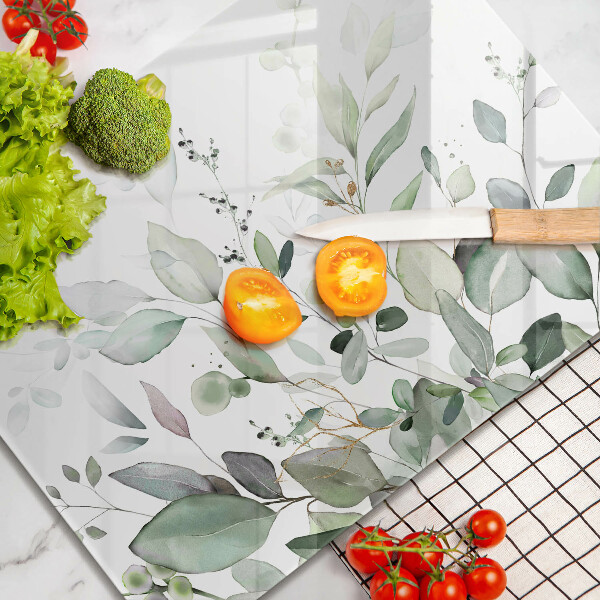 Üveg vágódeszka Akvarell növények