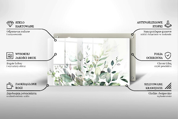 Üveg vágódeszka Akvarell növények