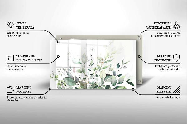 Üveg vágódeszka Akvarell növények