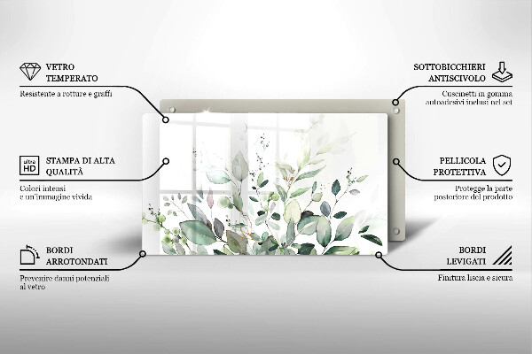 Üveg vágódeszka Akvarell növények